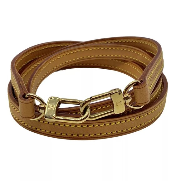 LOUIS VUITTON Shoulder Strap For LV Bags Brown Leather